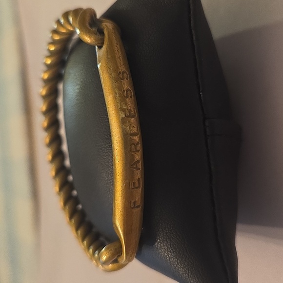 Giles & Brothers Fearless Twisted Hinged Cuff ID Bracelet  Brass - Picture 1 of 7